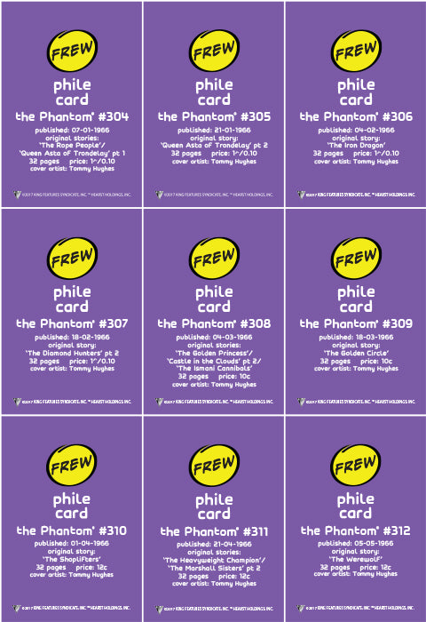 Phantom Philecard #304-312