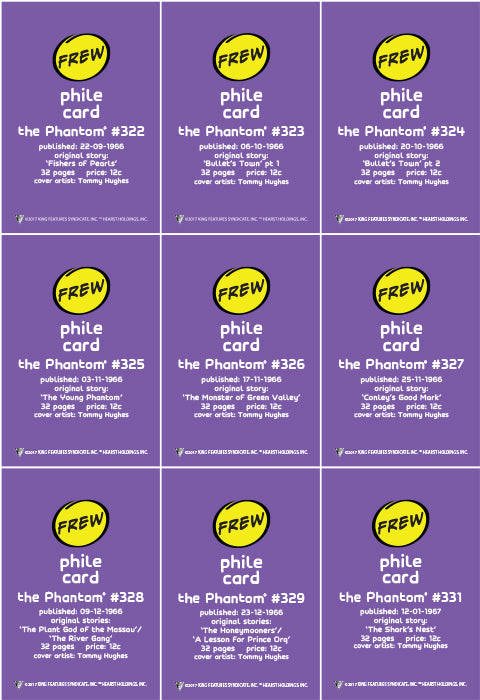 Phantom Philecard #322-331