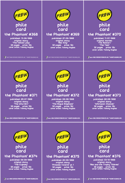 Phantom Philecard #368-376