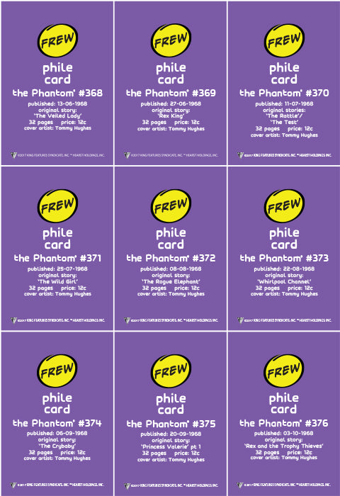 Phantom Philecard #368-376
