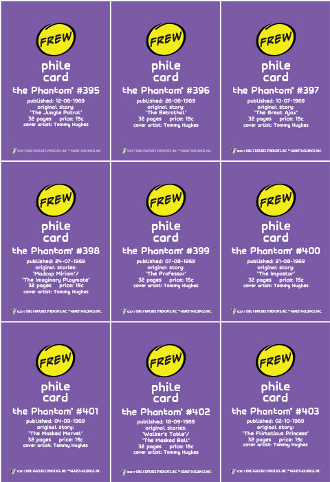 Phantom Philecard #395-403