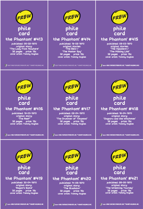 Phantom Philecard #413-421