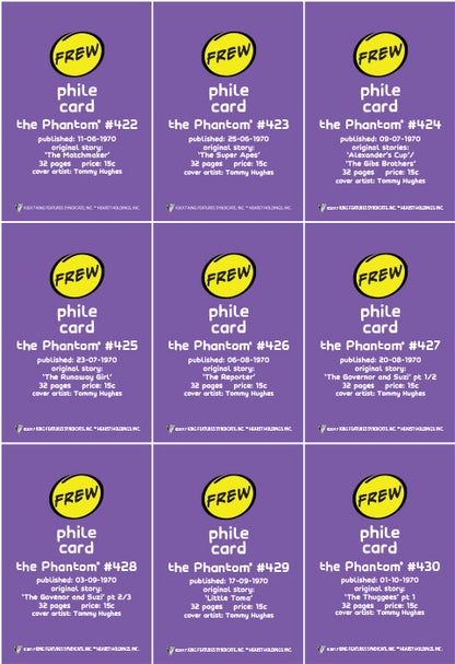 Phantom Philecard #422-430