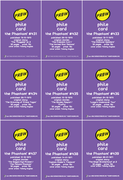 Uncut Philecard sheet #431-439