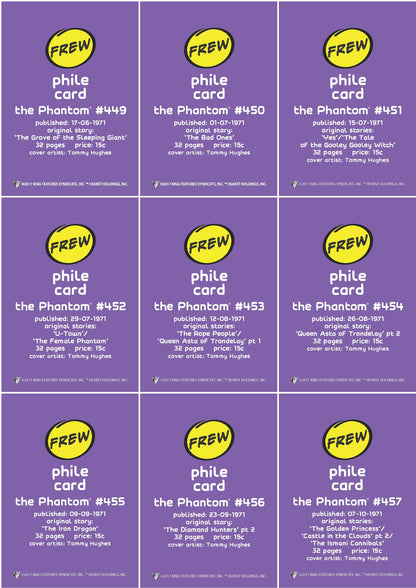 Phantom Philecard #449-457