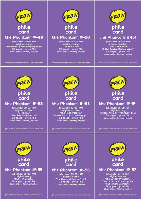 Phantom Philecard #449-457