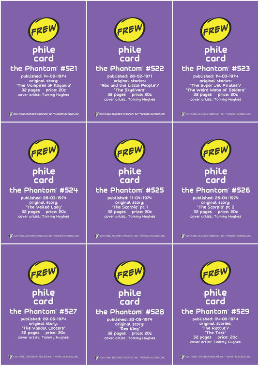 Phantom Philecard #521-529