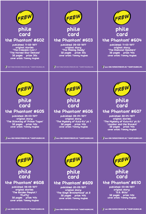 Phantom Philecard #602-610