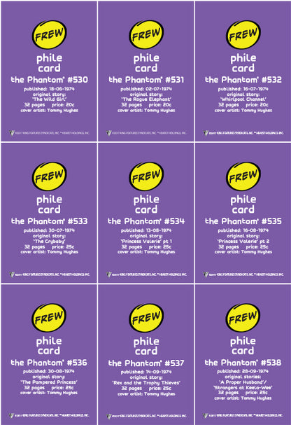 Phantom Philecard #530-538