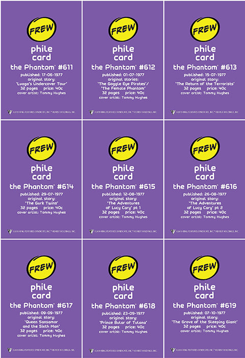 Phantom Philecard #611-619