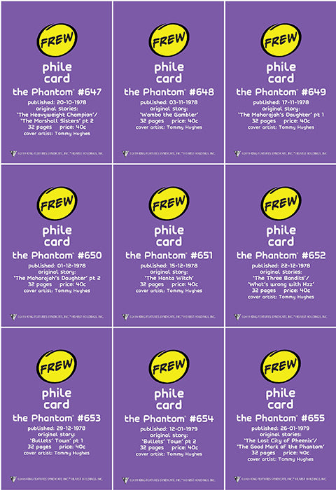 Phantom Philecard #647-655