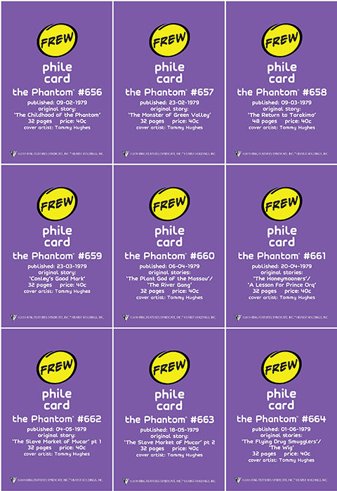 Phantom Philecard #656-664