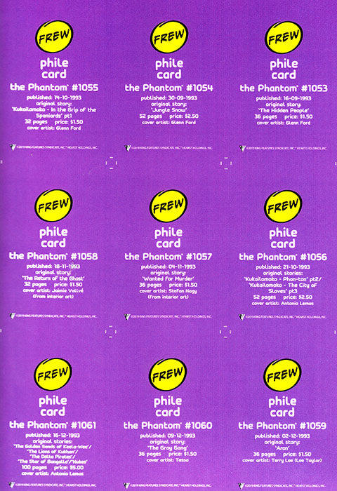 Uncut Philecard sheet #1053-1061