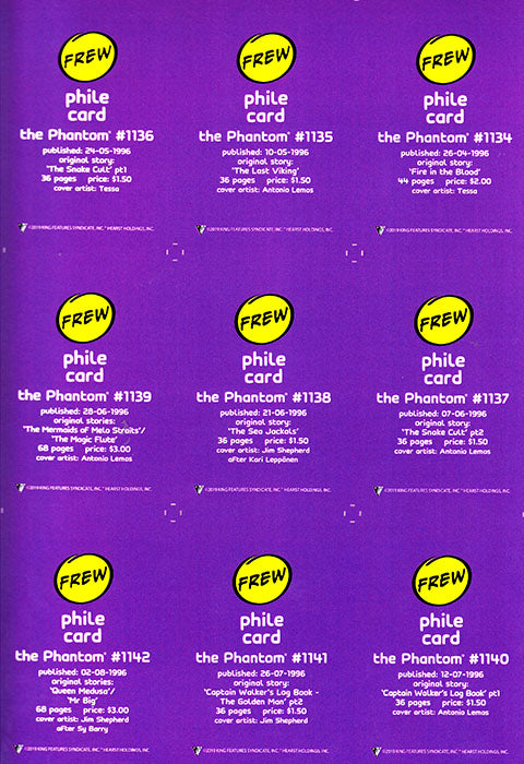 Uncut Philecard sheet #1134-1142