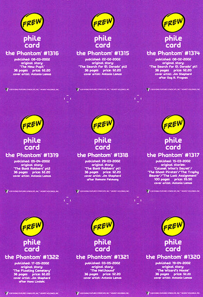 Uncut Philecard sheet #1314-1322
