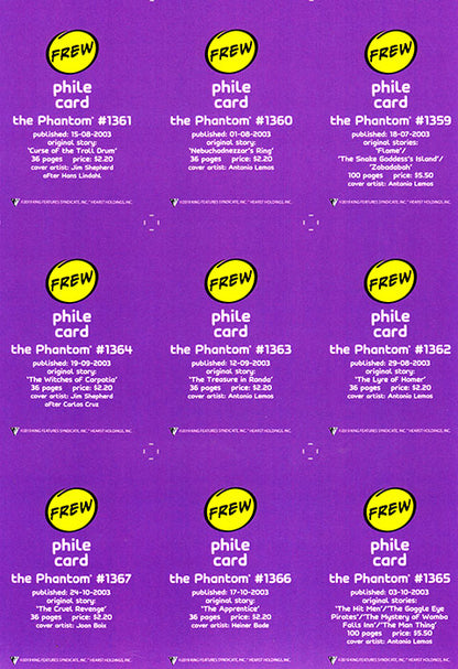 Uncut Philecard sheet #1359-1367
