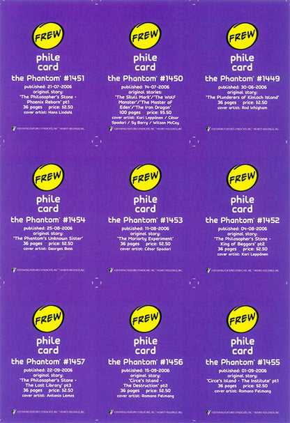 Uncut Philecard sheet #1449-1457