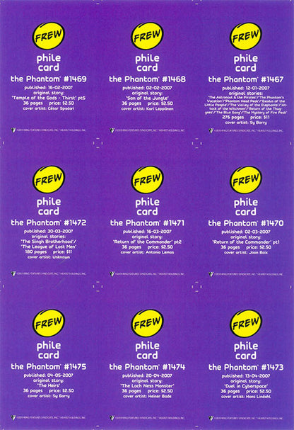 Phantom Philecard #1467-1475