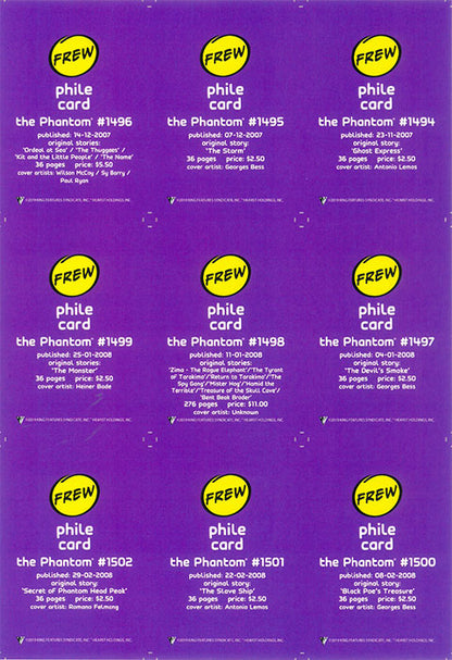 Phantom Philecard #1494-1502