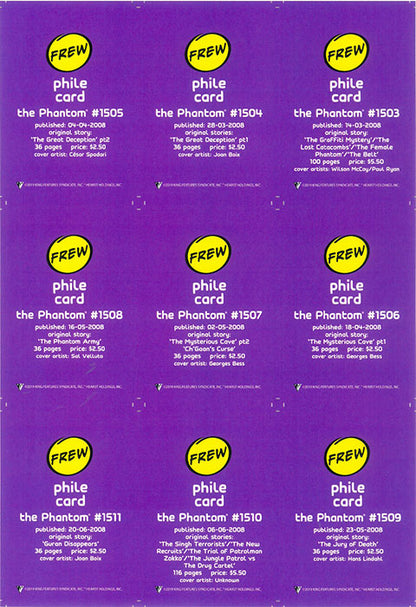Phantom Philecard #1503-1511