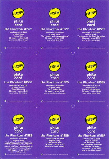 Phantom Philecard #1521-1529