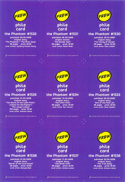 Phantom Philecard #1530-1538
