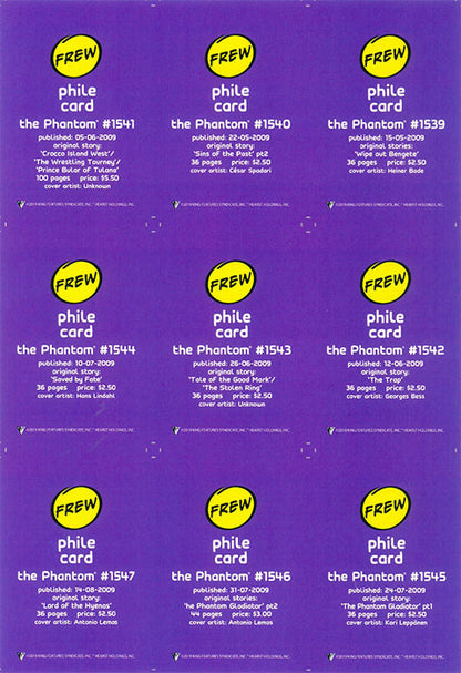 Phantom Philecard #1539-1547
