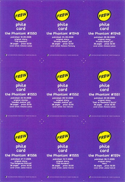 Phantom Philecard #1548-1556