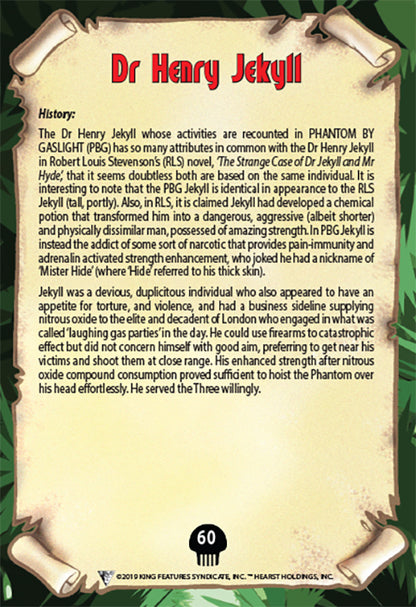 Phantom's Universe Character Card #60 - Dr Henry Jeykll